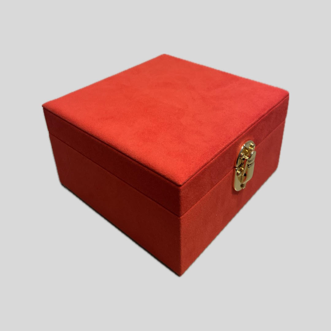 Jewelry Case “Cinderella” Lobster red and Porcelain light blue